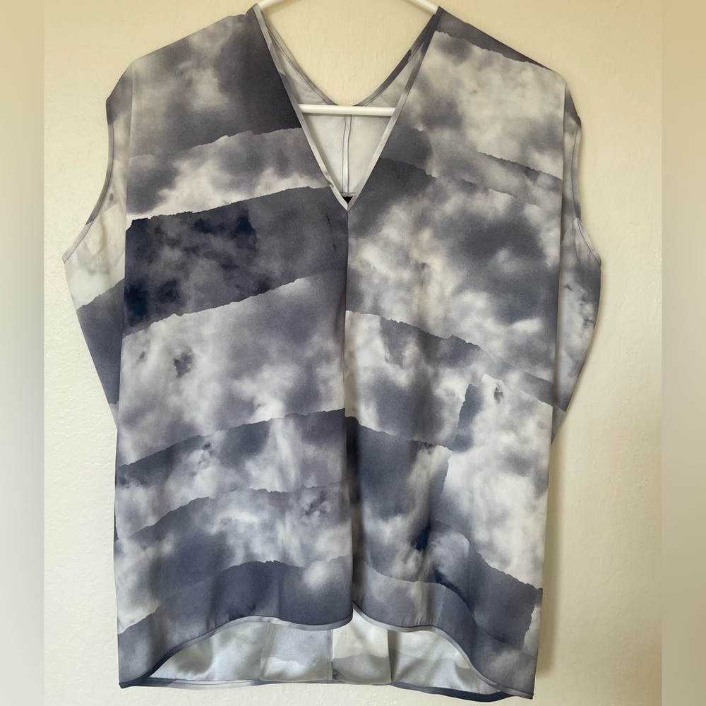 Zero + Maria Cornejo Stormy Gray Sleeveless Blouse
